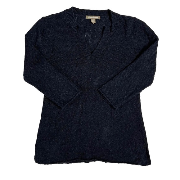 Tommy Bahama Black Knitted 3/4 Sleeve Pull On V-Neck Sweater Size Medium - Picture 12 of 13
